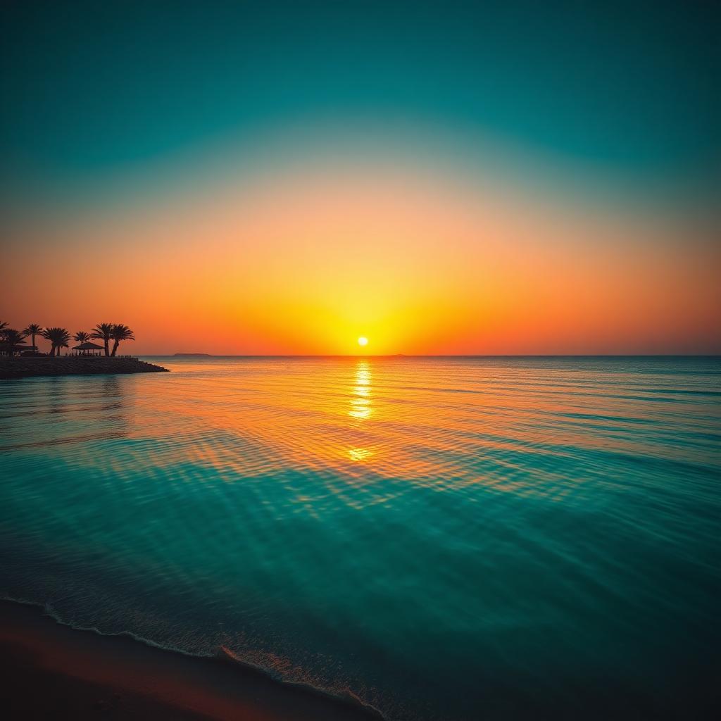 غروب الشمس على شاطئ جدة
