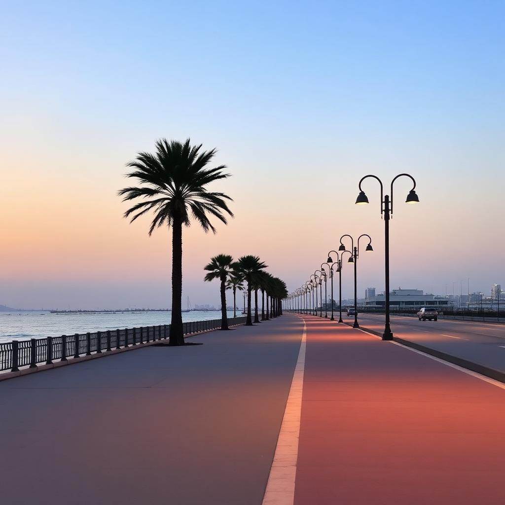 كورنيش جدة الجديد عند المغيب